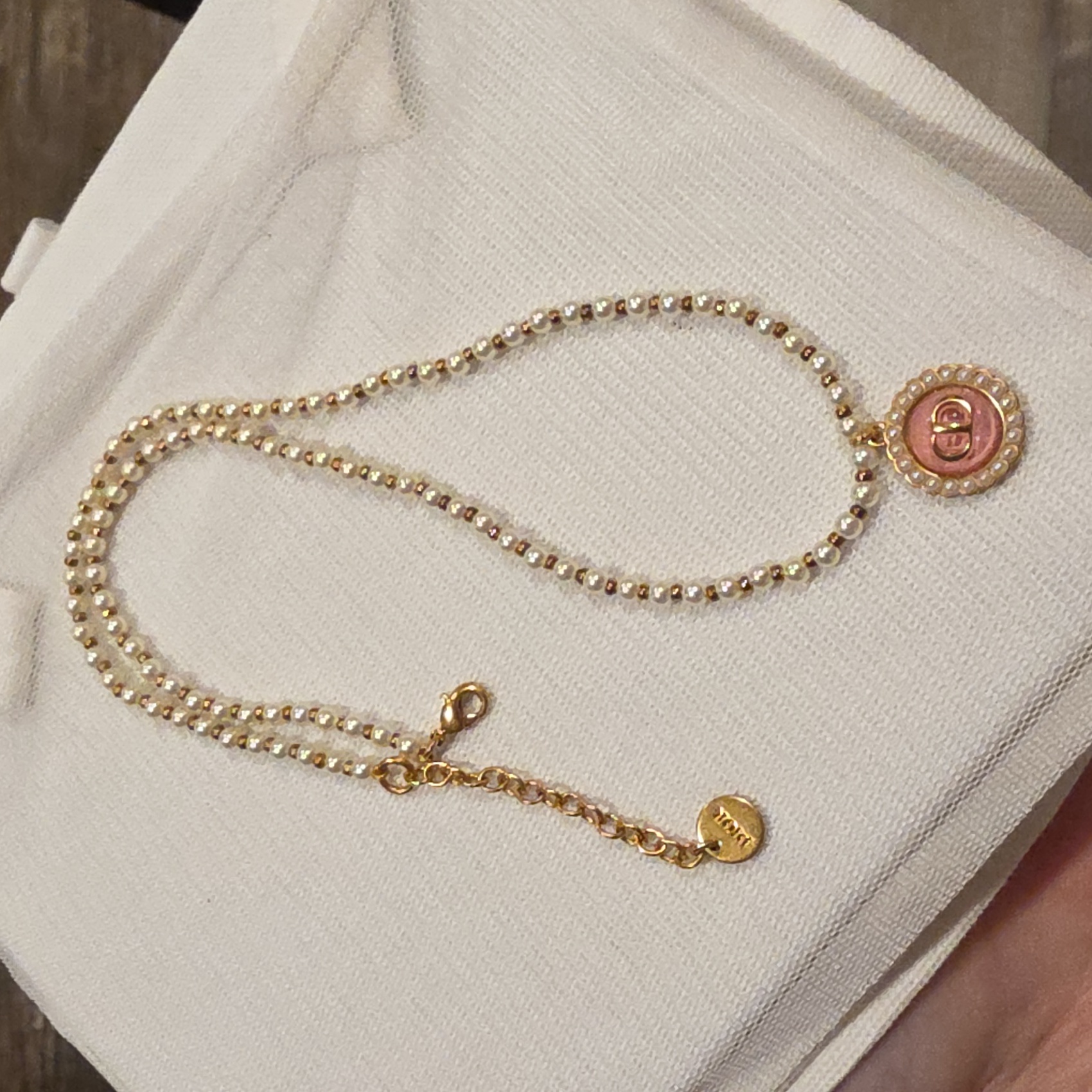 Dior Petit Cd Baroque Faux Pearl Necklace!